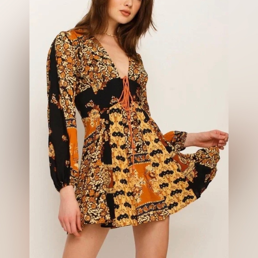 Free People Mixin it up mini dress